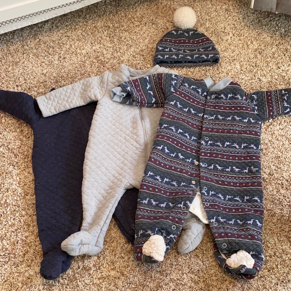 Baby winter bundle- 3 jackets, 3 one pieces